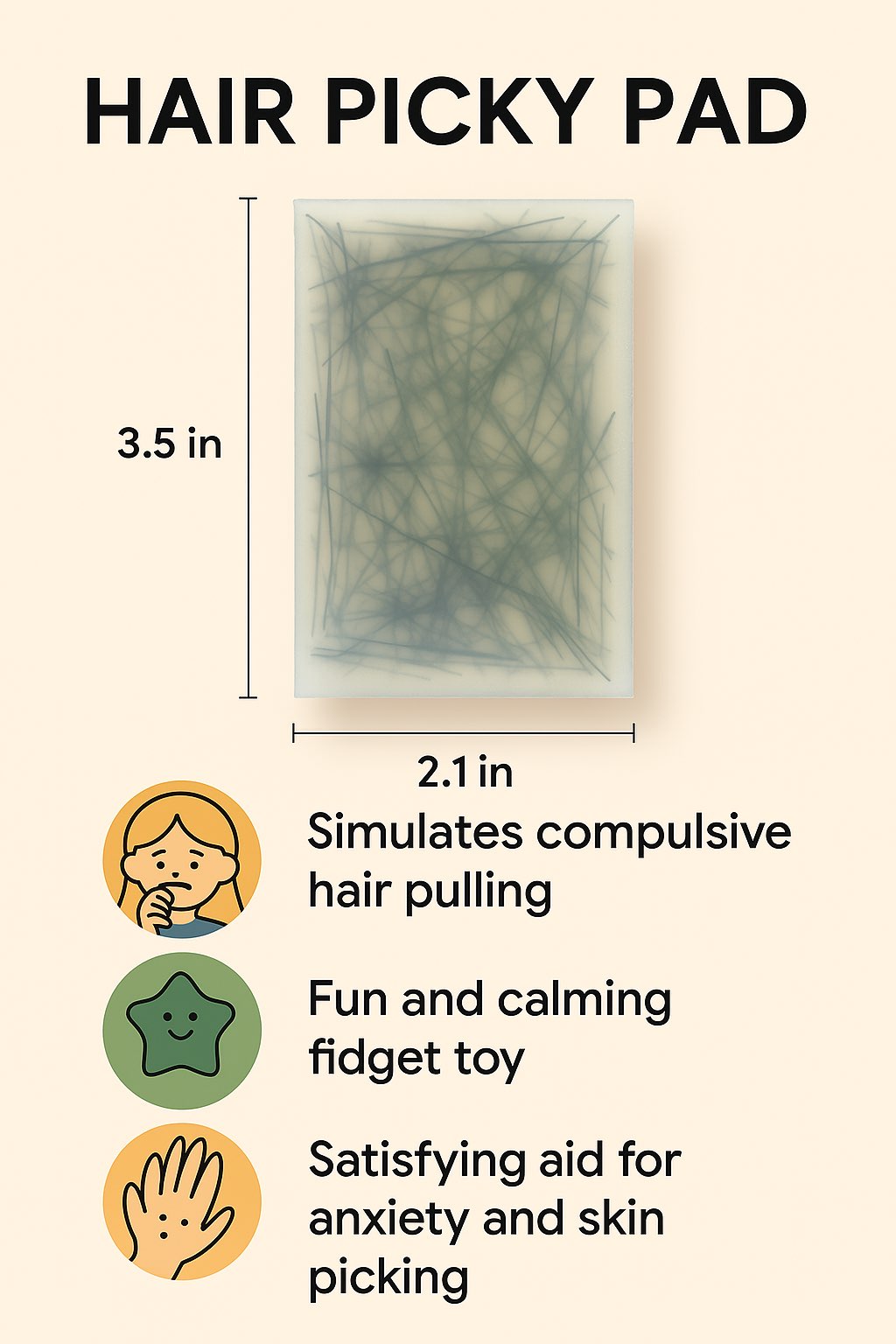 Black Hair Pulling Fidget Toy